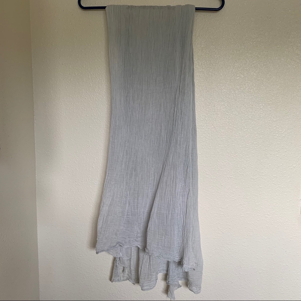 Light Blue Gray Lightweight Textured Scarf